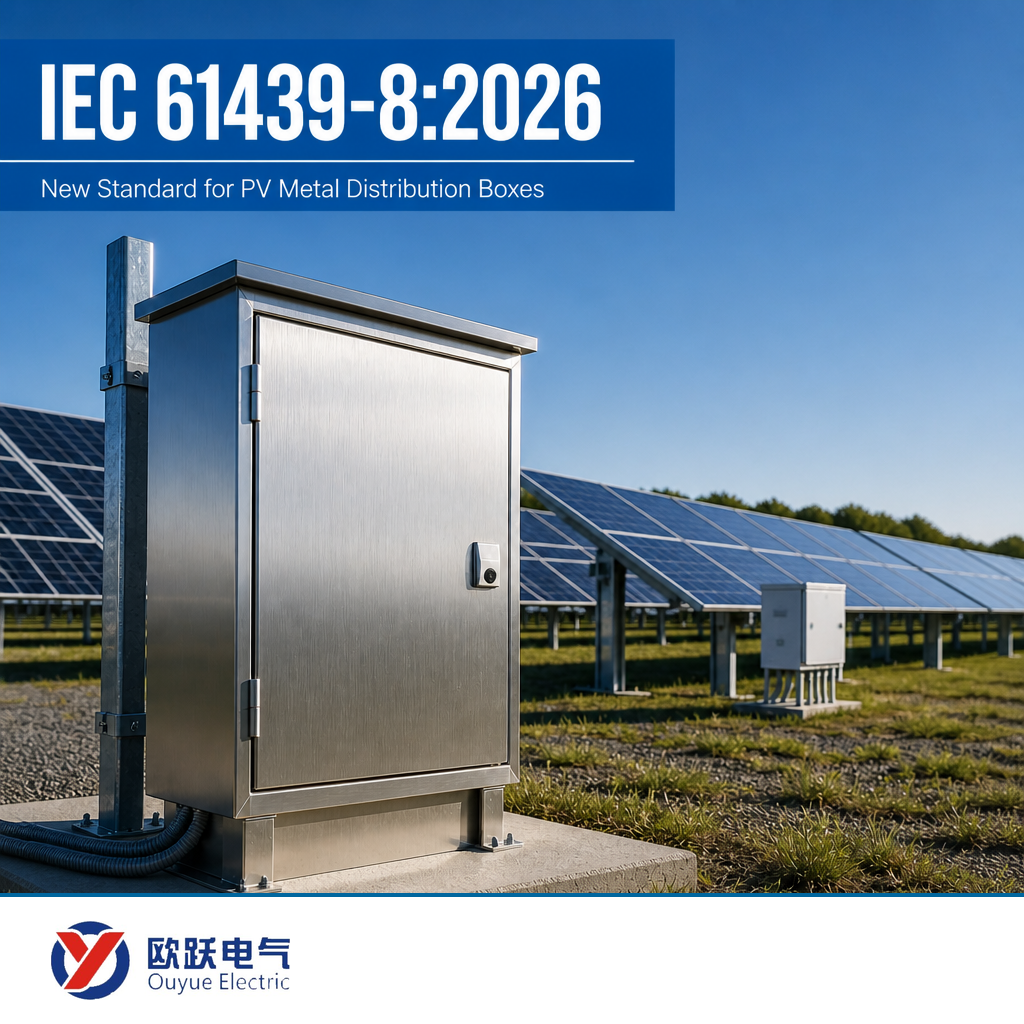 Nya IEC 61439-8:2026 regler för PV metallfördelningslådor